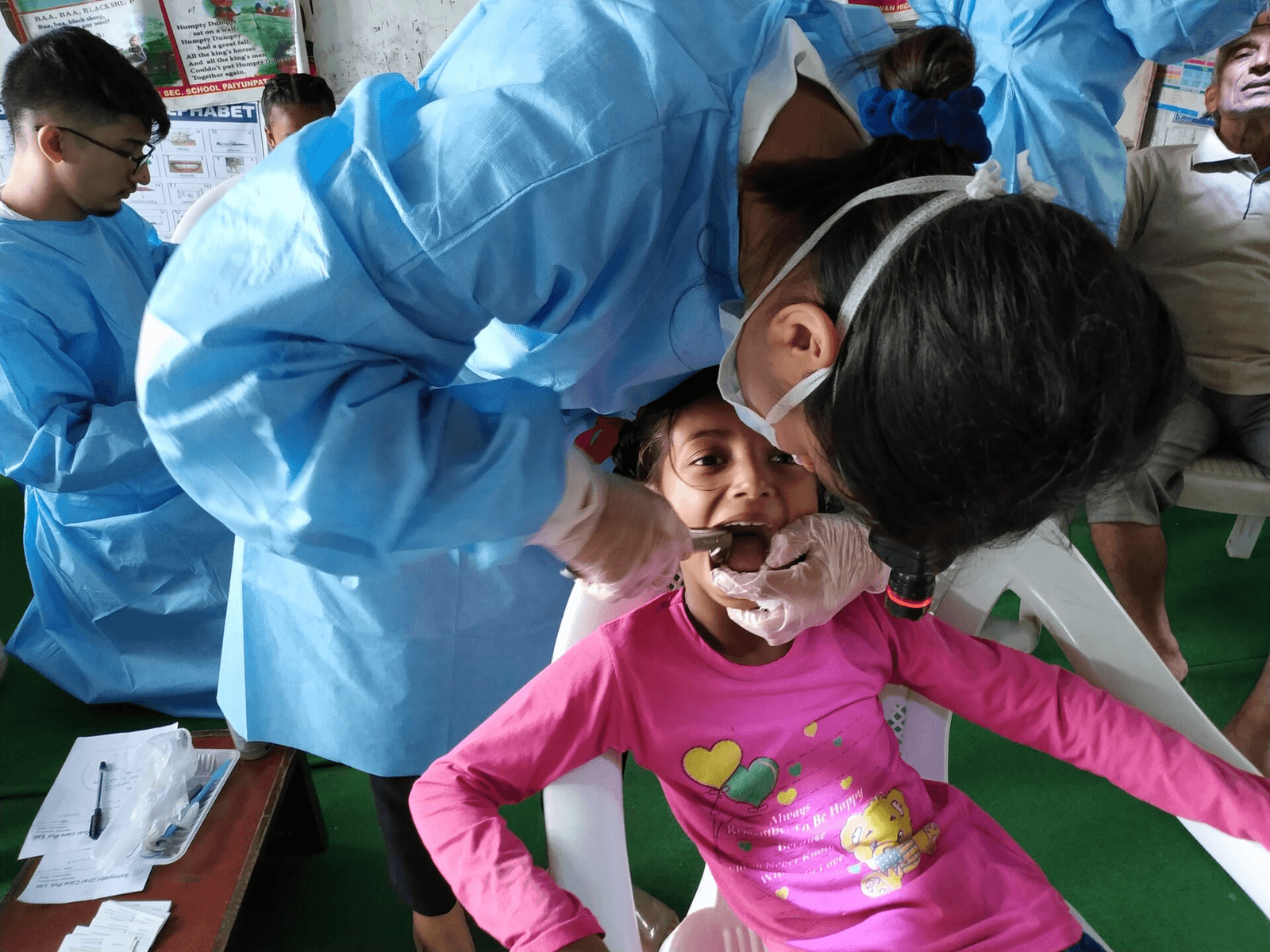 Oral health examination during a dental checkup, publicly licensed image