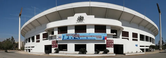Estadio Nacional Santiago Chile outside.jpg · Exterior view of Estadio Nacional in Santiago de Chile from the north