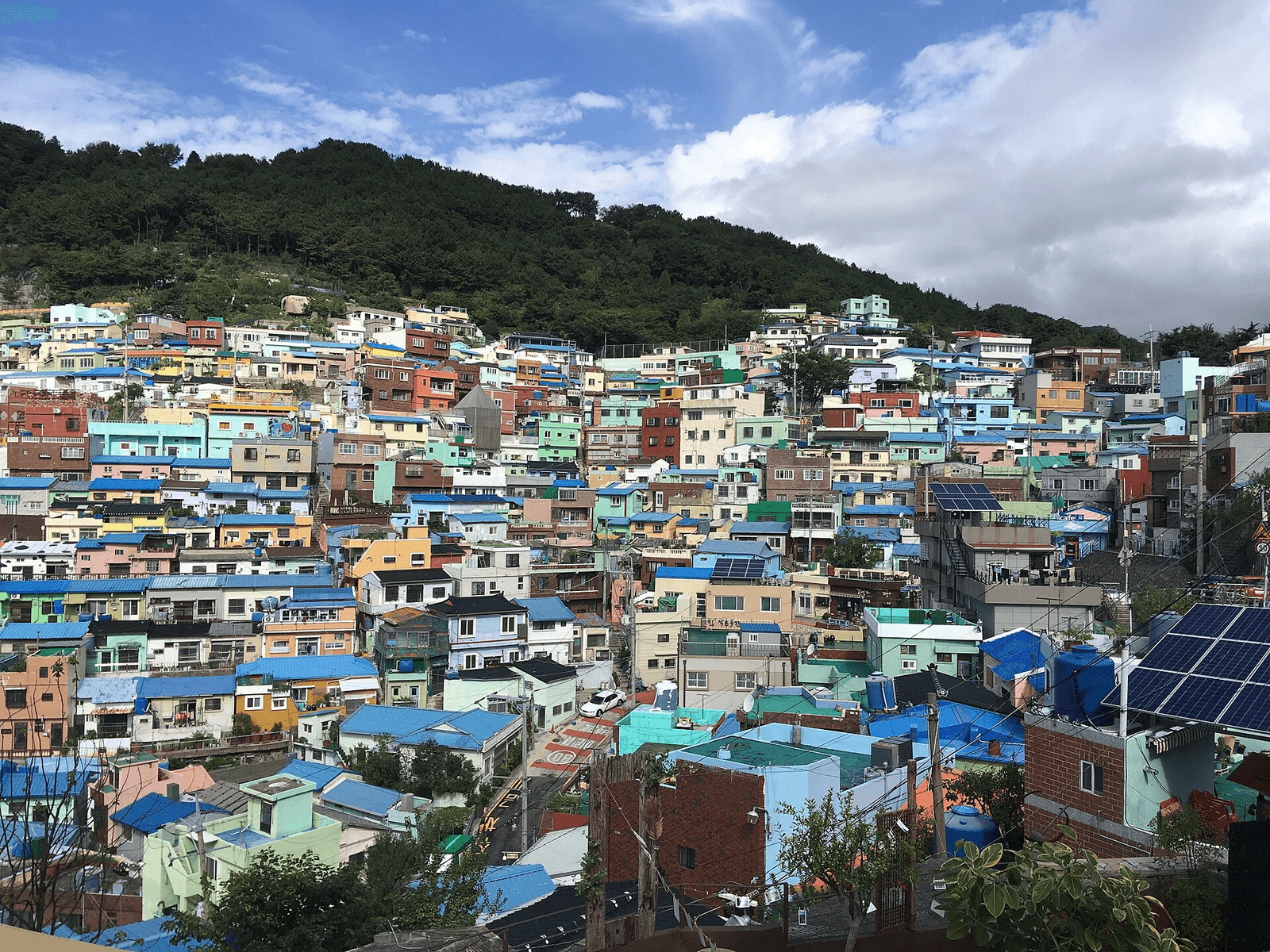 釜山・甘川文化村の全景を写した公開ライセンス画像